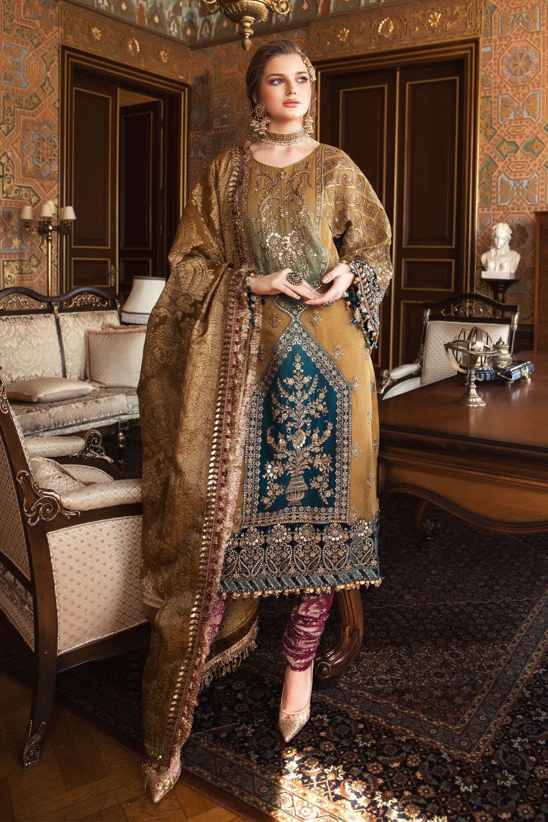Maria B MBROIDERED Mustard BD-2001