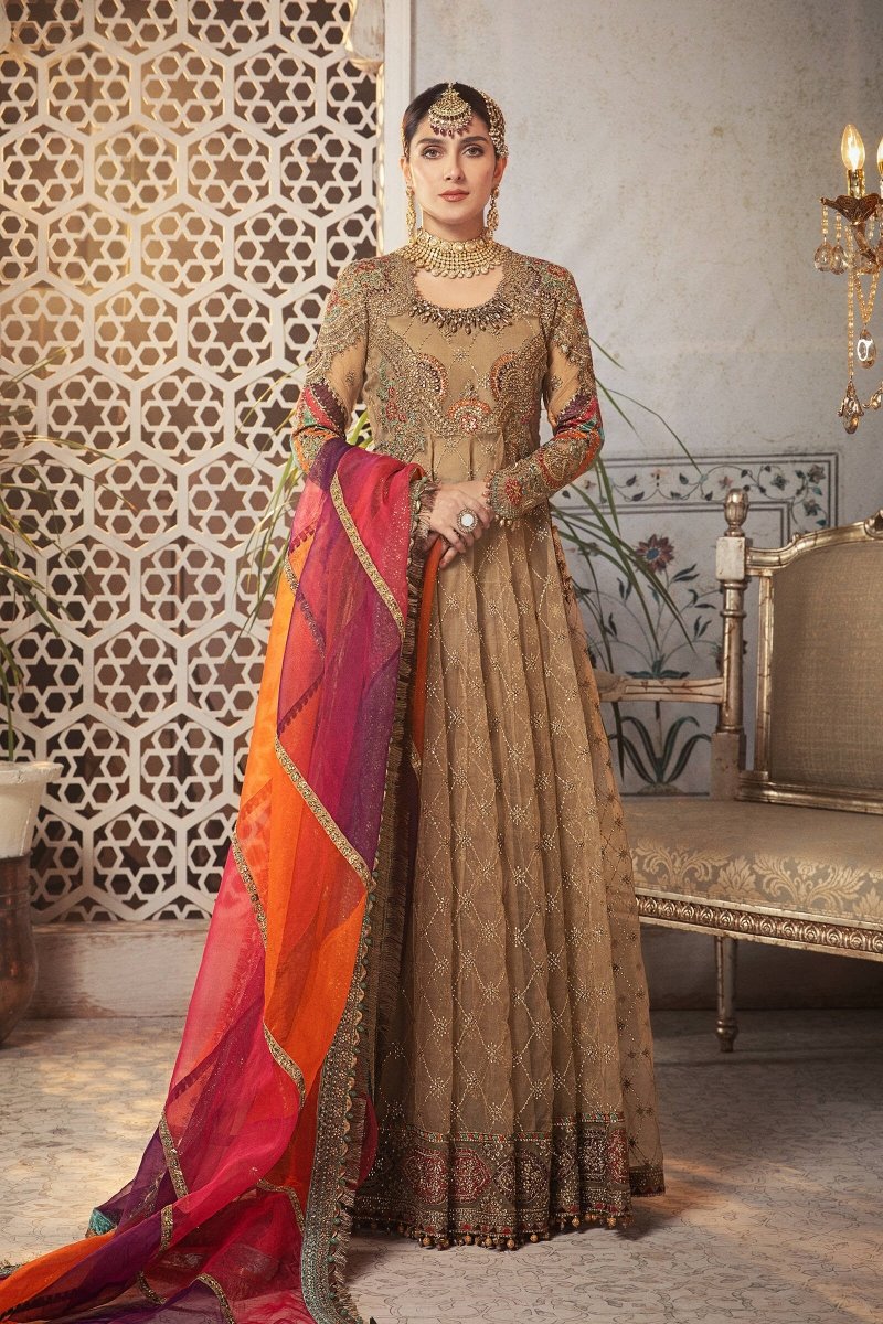 Maria B Mbroidered Vintage Gold Chata Patti BD-2308-Designer dhaage
