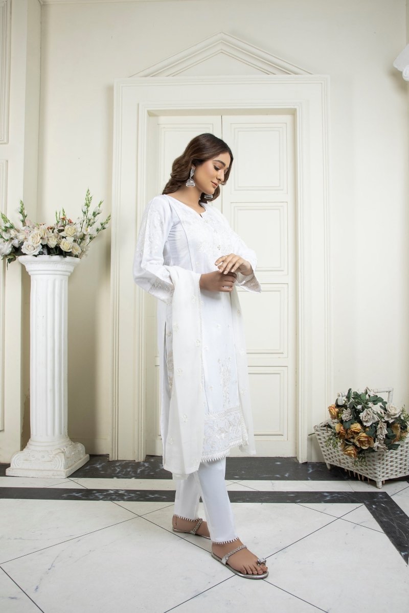 Mihrimah Cambric 3 Piece Suit MIH14-Designer dhaage