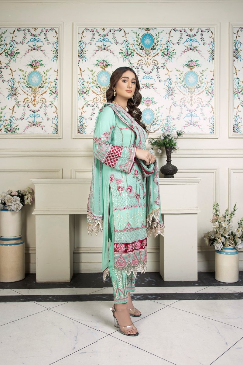 Mihrimah Chiffon Formal Suit MIH33-Designer dhaage