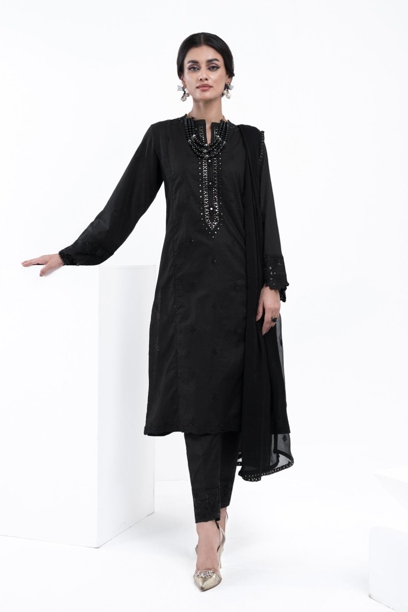 Mihrimah Embroidered Cambric 3 Piece Suit MIH44-Designer dhaage