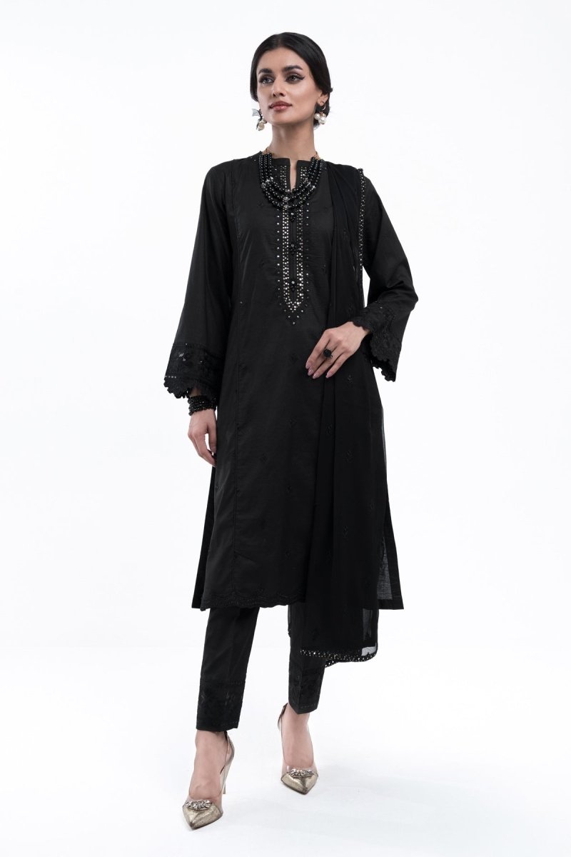 Mihrimah Embroidered Cambric 3 Piece Suit MIH44-Designer dhaage