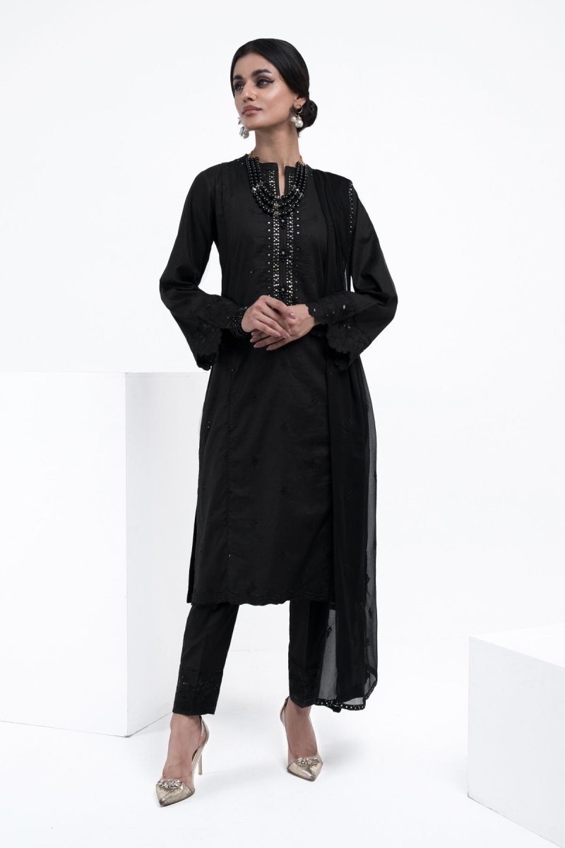 Mihrimah Embroidered Cambric 3 Piece Suit MIH44-Designer dhaage