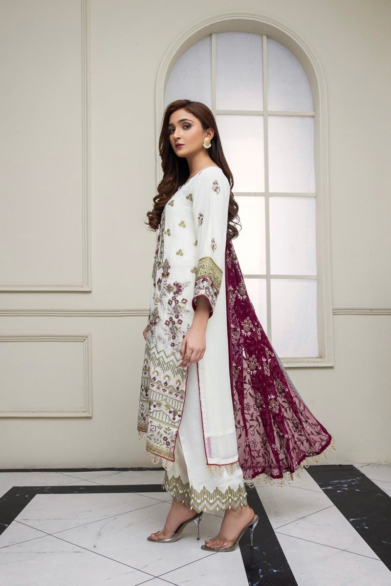 Mihrimah Chiffon Formal Suit MIH30-Designer dhaage