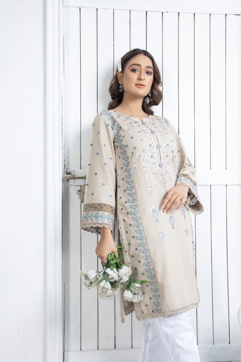 Mihrimah Embroidered Khaddar Shirt MIH23