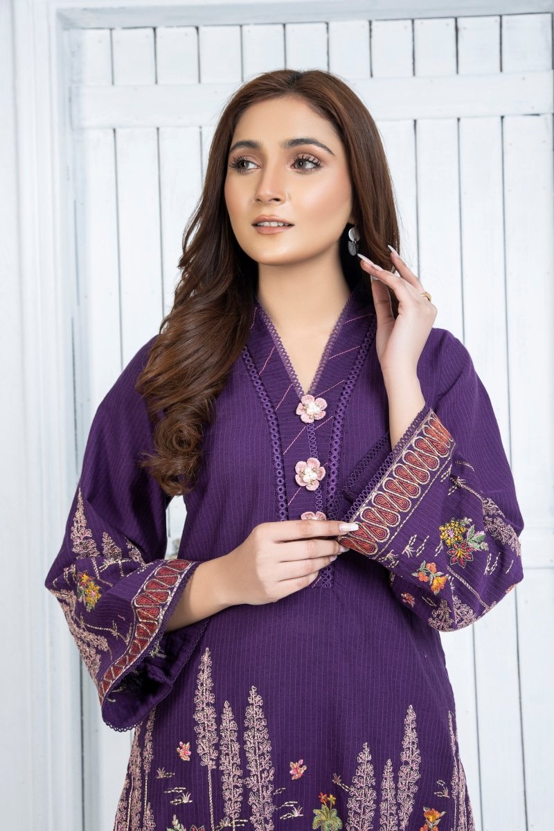 Mihrimah Embroidered Linen Shirt MIH24-Designer dhaage