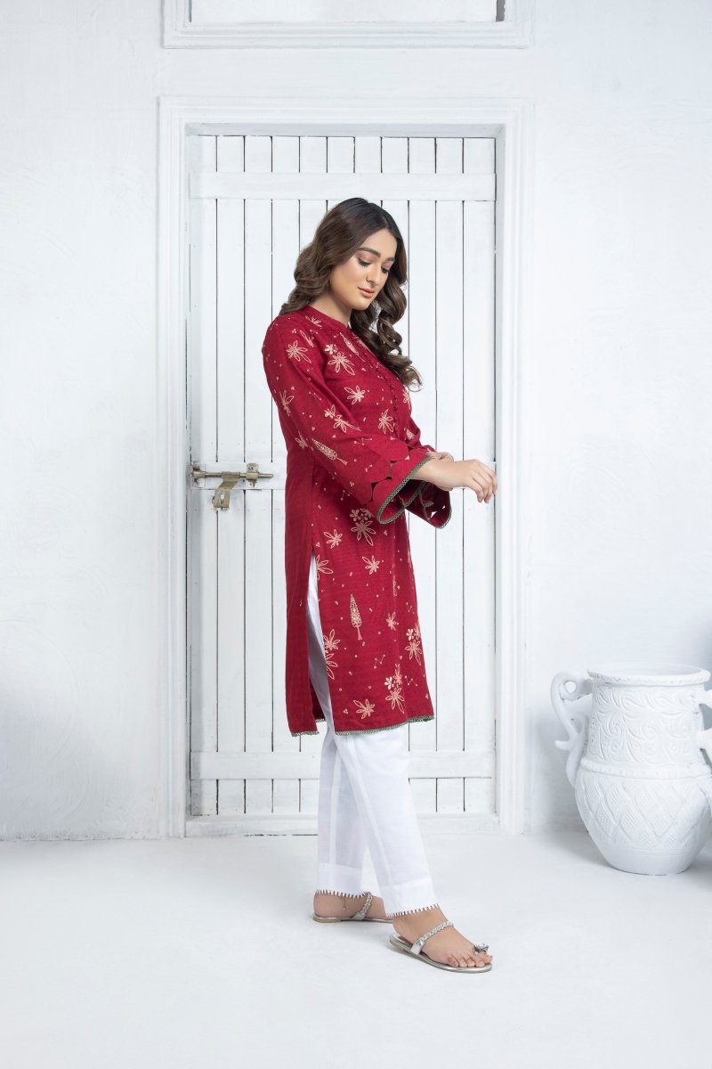 Mihrimah Embroidered Linen Shirt MIH34-Designer dhaage