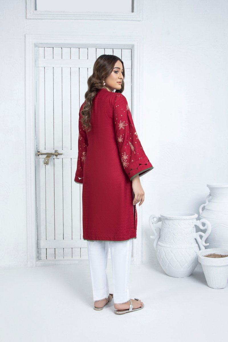 Mihrimah Embroidered Linen Shirt MIH34-Designer dhaage