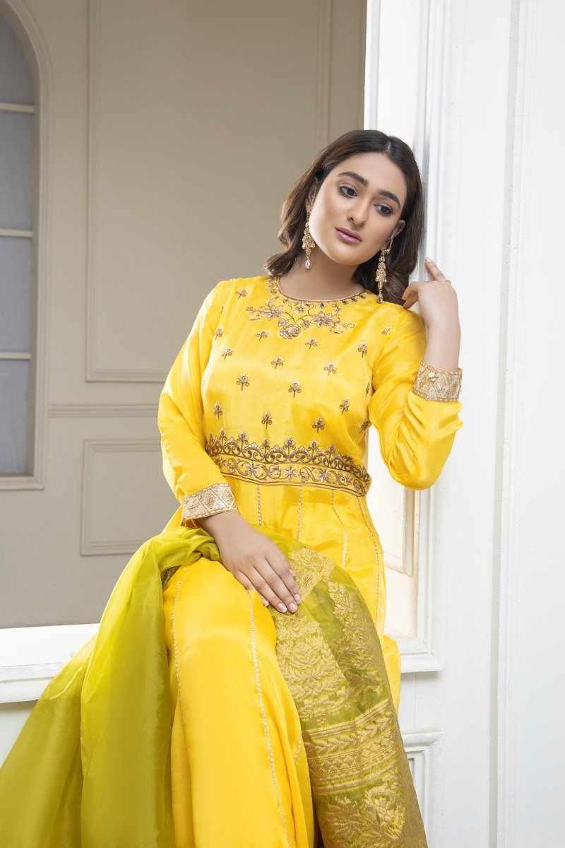 Mihrimah Raw Silk Peshwas Formal MIH36-Designer dhaage