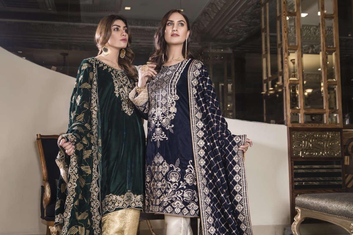 Mihrimah Velvet Formal Suit MIH01-Designer dhaage