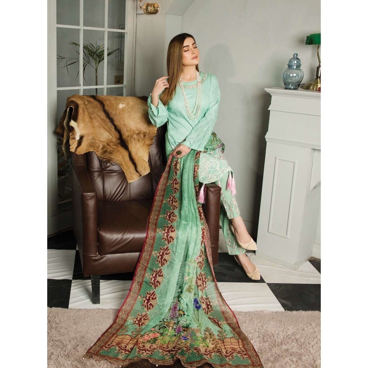 Monas Schiffli Lawn Pret Al142