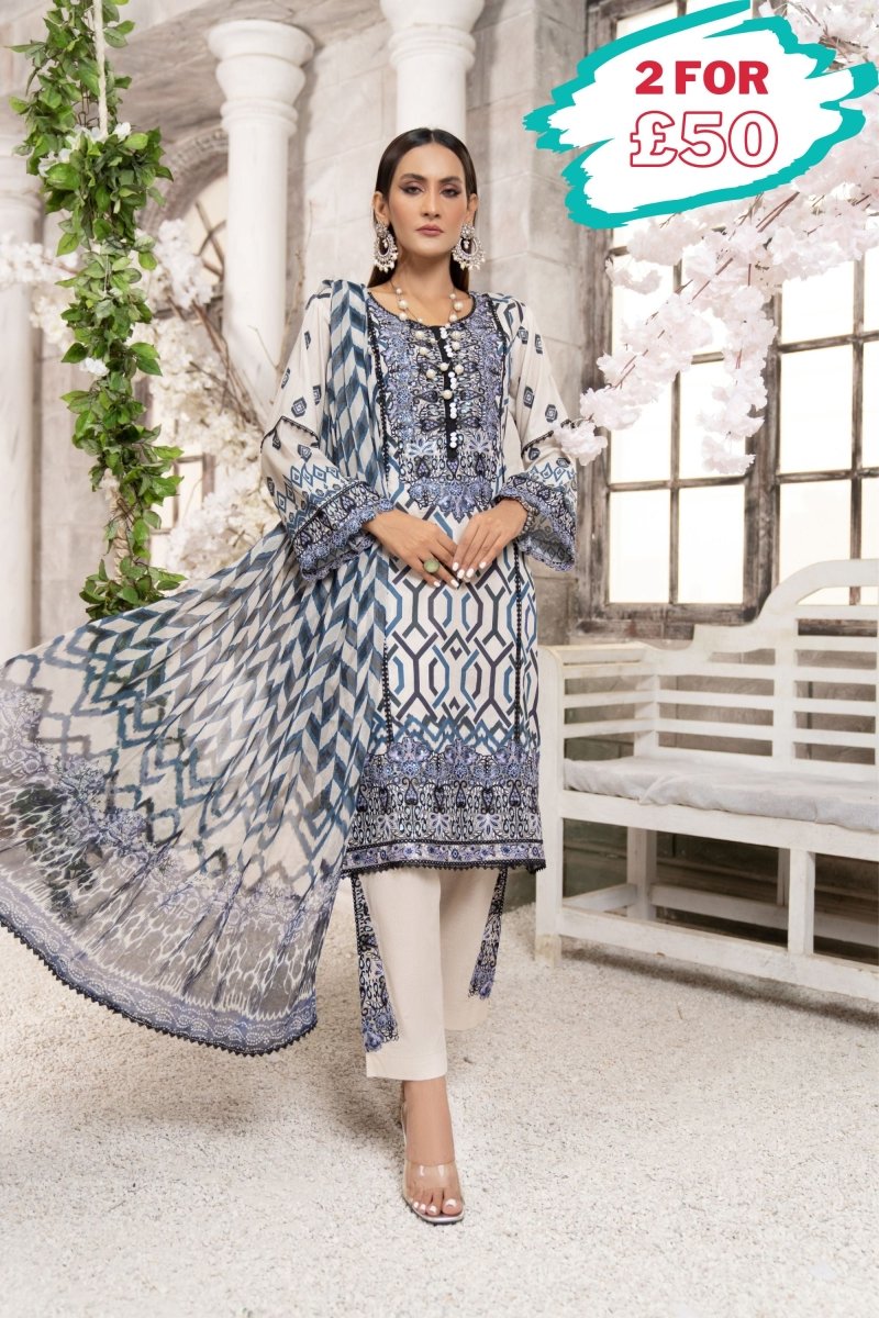 Munira Cambric 3 Piece Suit MUN503-Designer dhaage