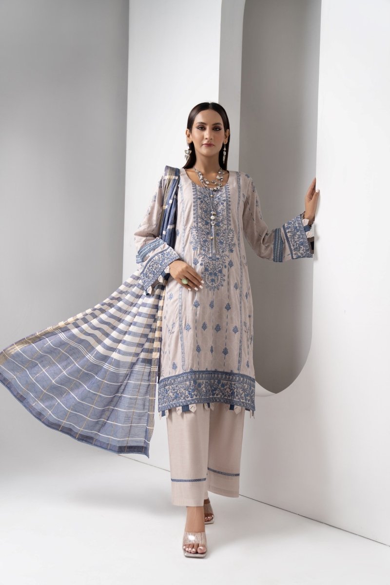 Munira Cambric 3 Piece Suit MUN508-Designer dhaage