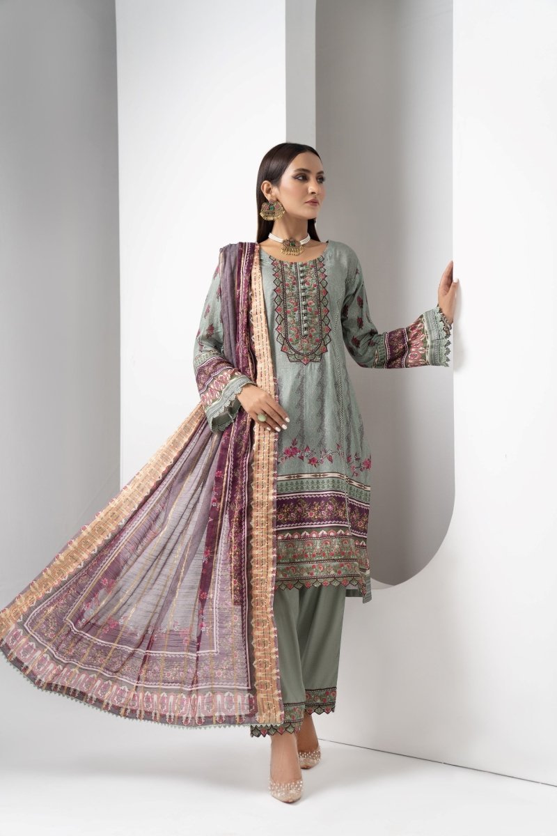 Munira Cambric 3 Piece Suit MUN509-Designer dhaage
