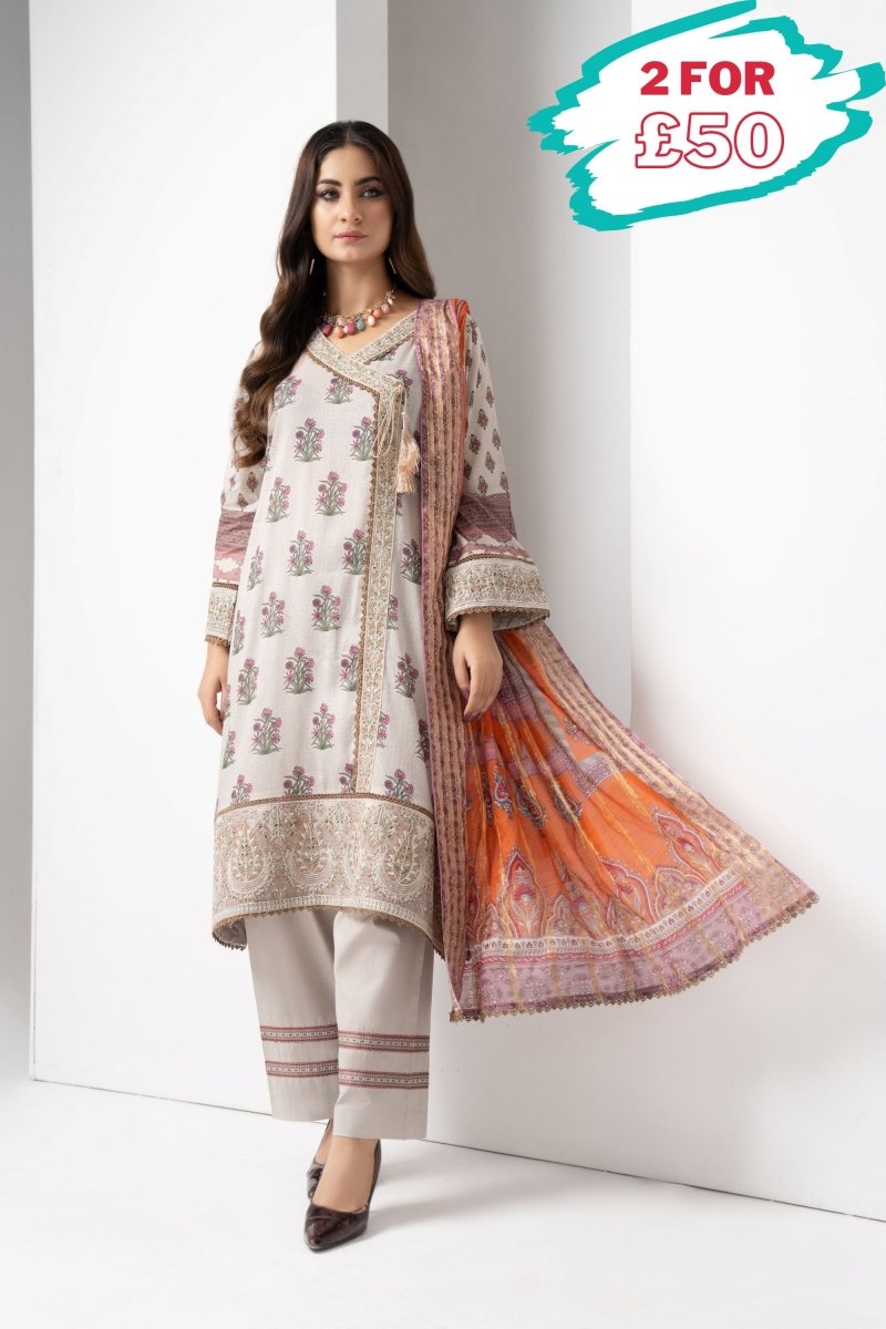 Munira Cambric 3 Piece Suit MUN512-Designer dhaage