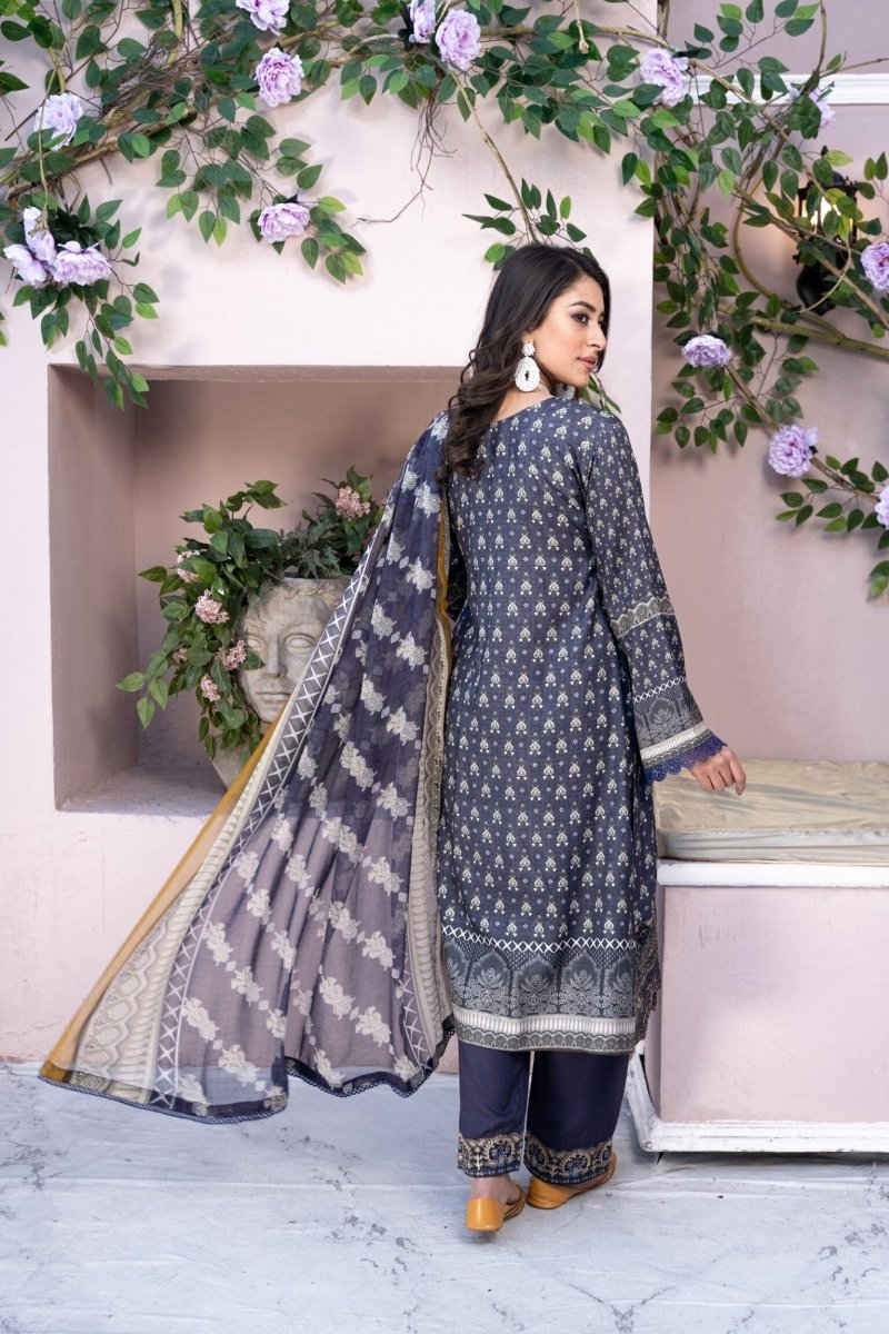 Munira Jacquard Linen 3 Piece Suit MUN458-Designer dhaage