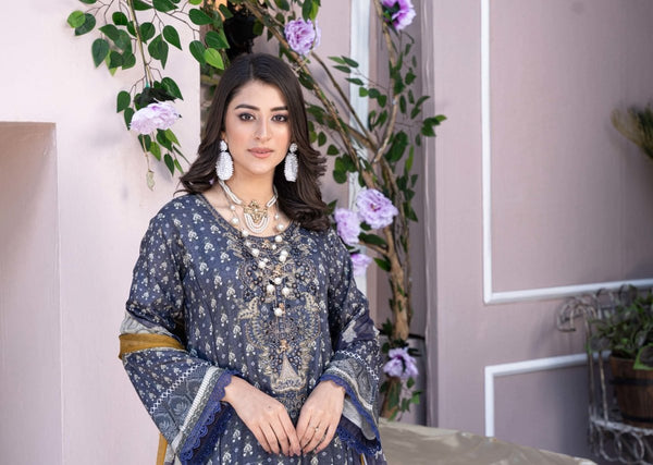 Munira Jacquard Linen 3 Piece Suit MUN458-Designer dhaage