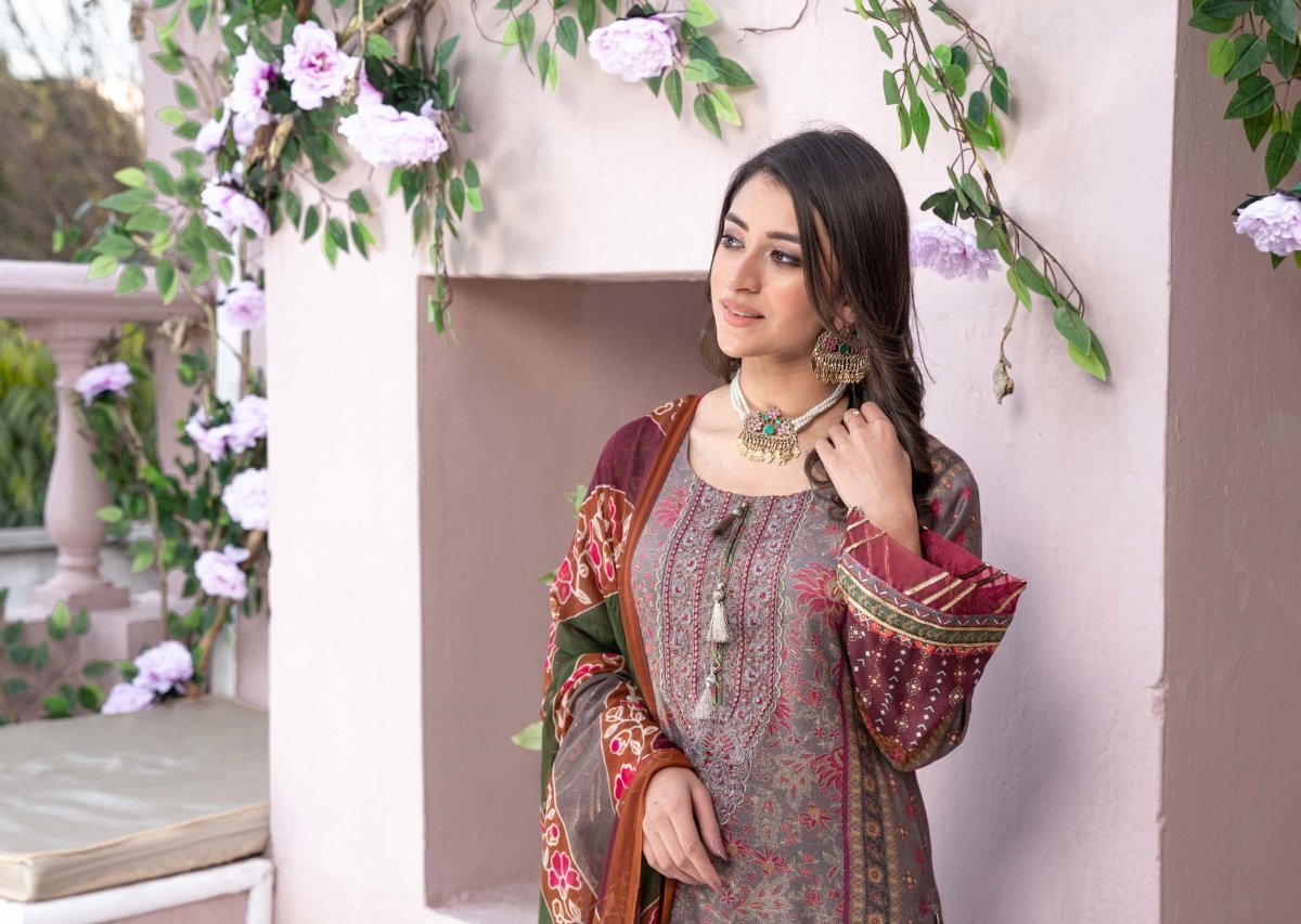 Munira Jacquard Linen 3 Piece Suit MUN460-Designer dhaage