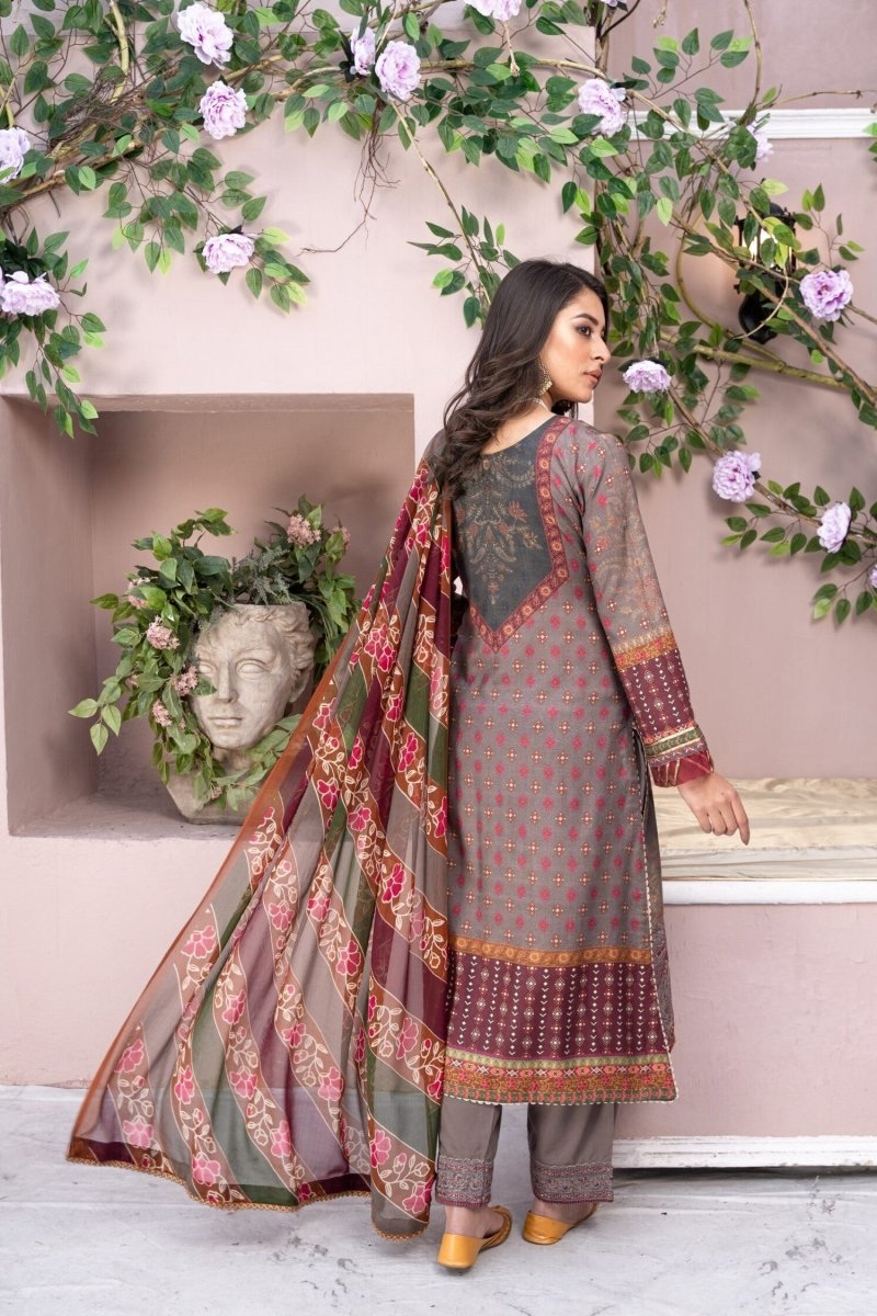 Munira Jacquard Linen 3 Piece Suit MUN460-Designer dhaage