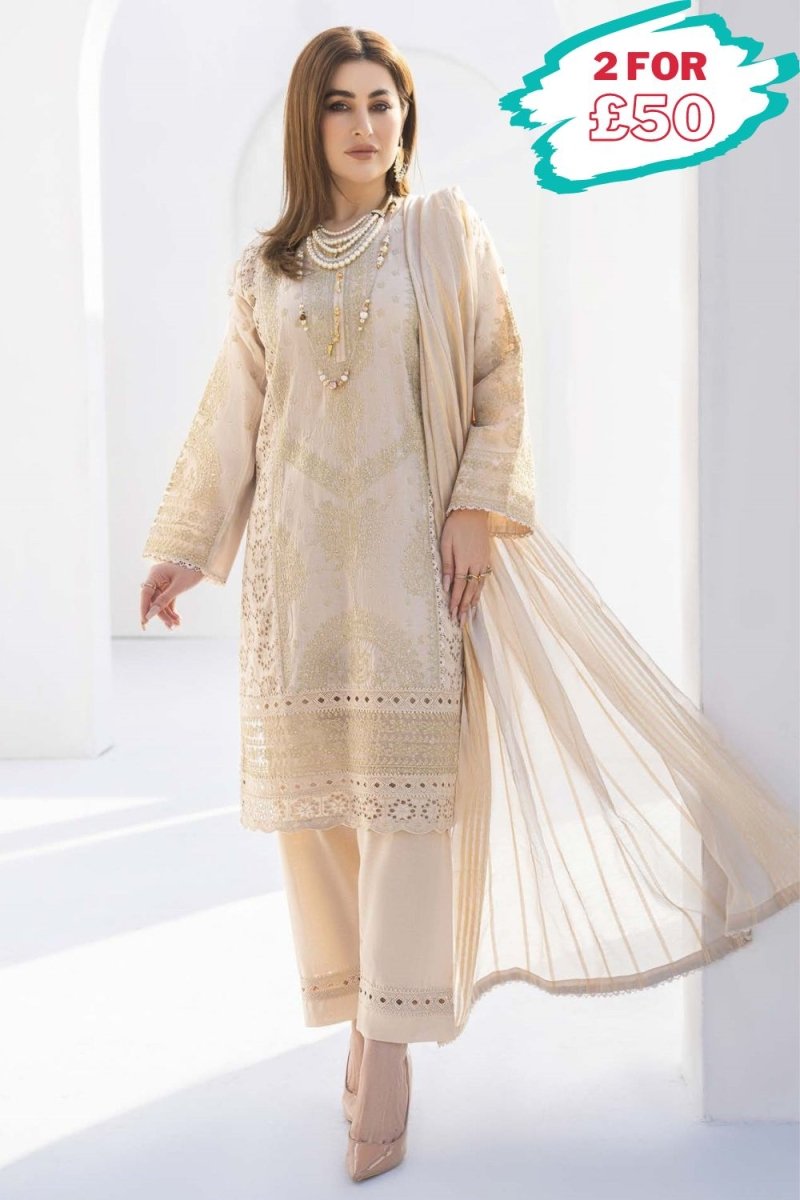 Munira Lawn 3 Piece Pakistani Suit MUN542-Designer dhaage
