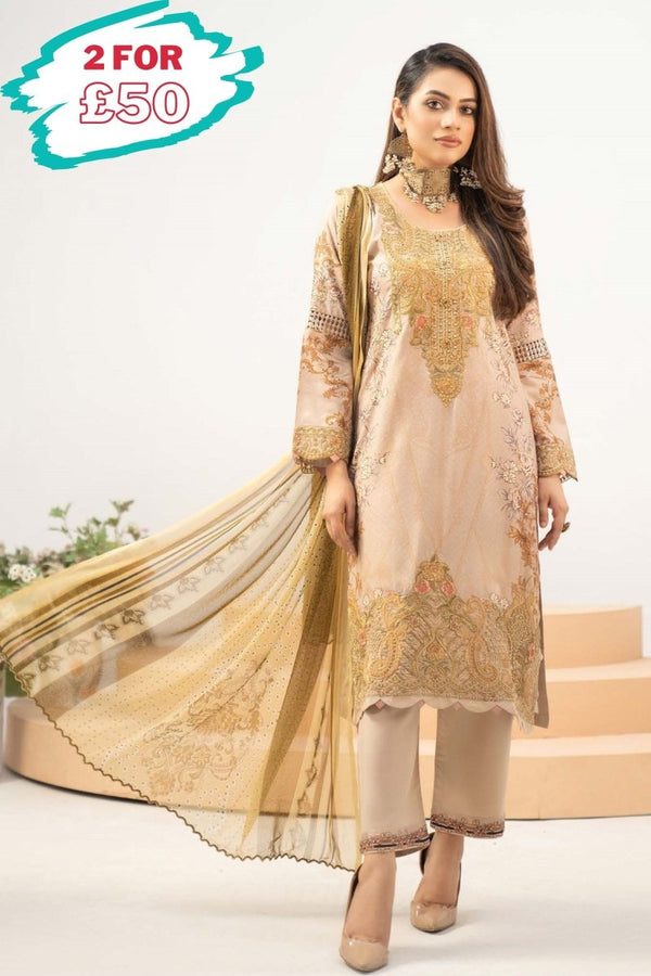 Munira Linen 3 Piece Suit MUN516
