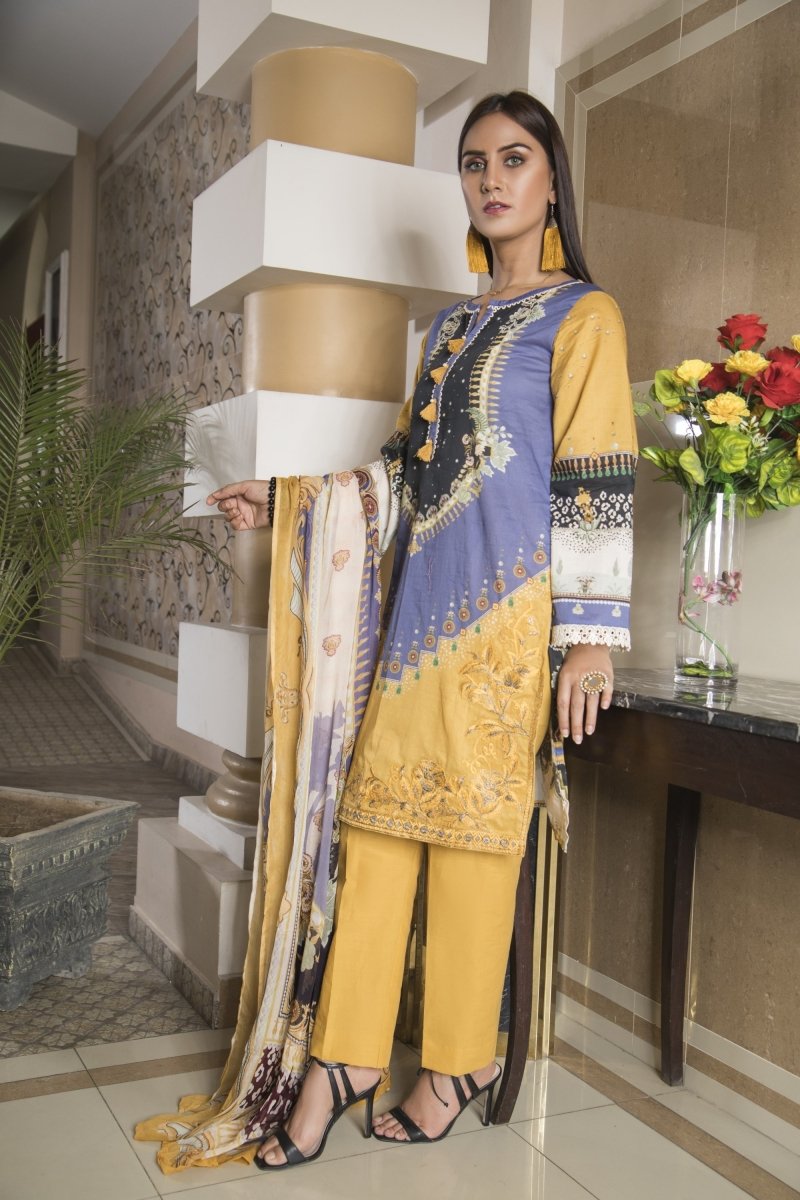 Oture Lawn 3 PC Suit OTU33-Designer dhaage