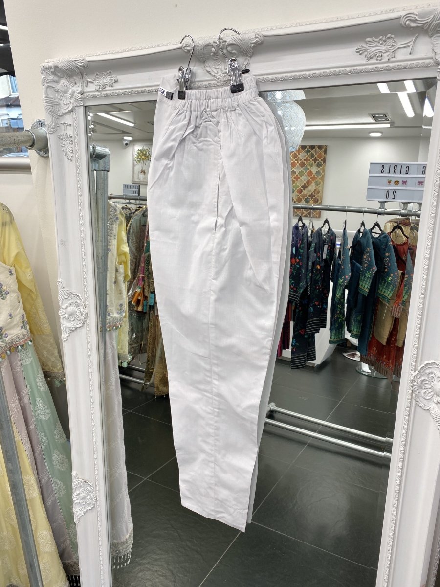 Plain White Trousers TRO43