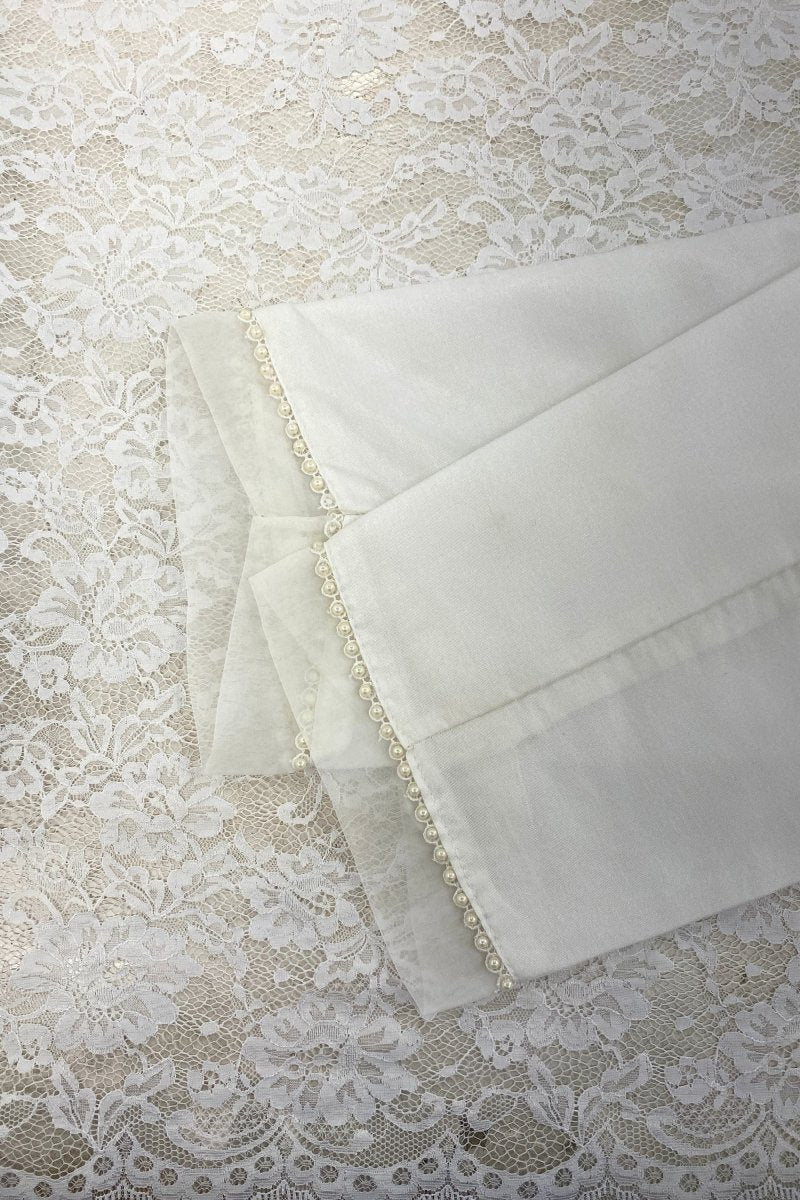 Raw Silk White Pakistani Trousers TRO69-Designer dhaage