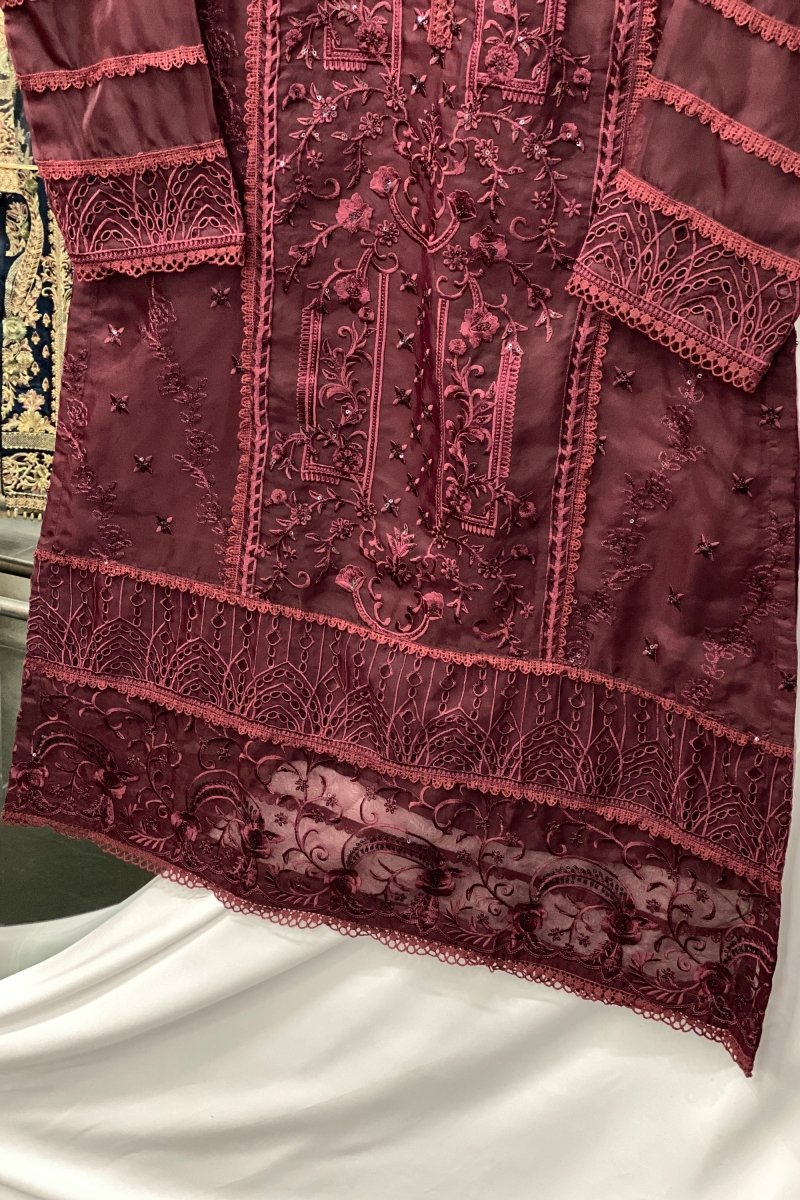 Sada Bahar Embroidered Organza Formal Suit SBA02