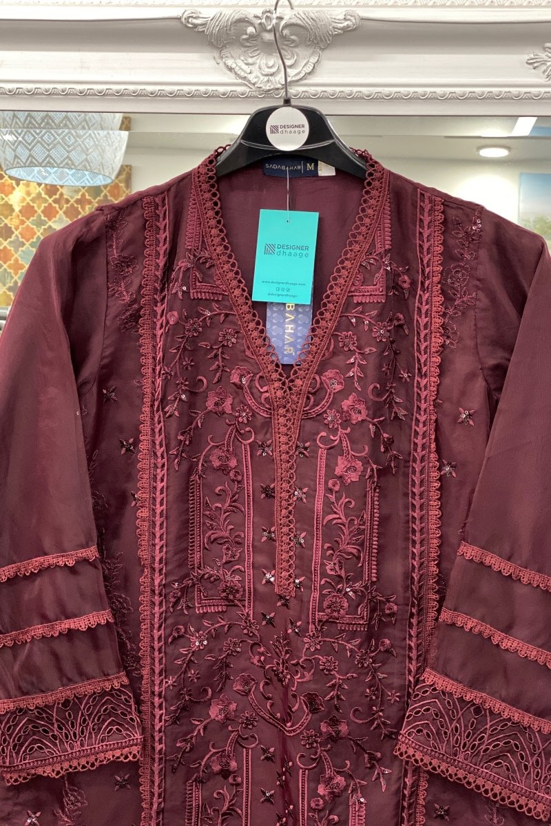 Sada Bahar Embroidered Organza Formal Suit SBA02