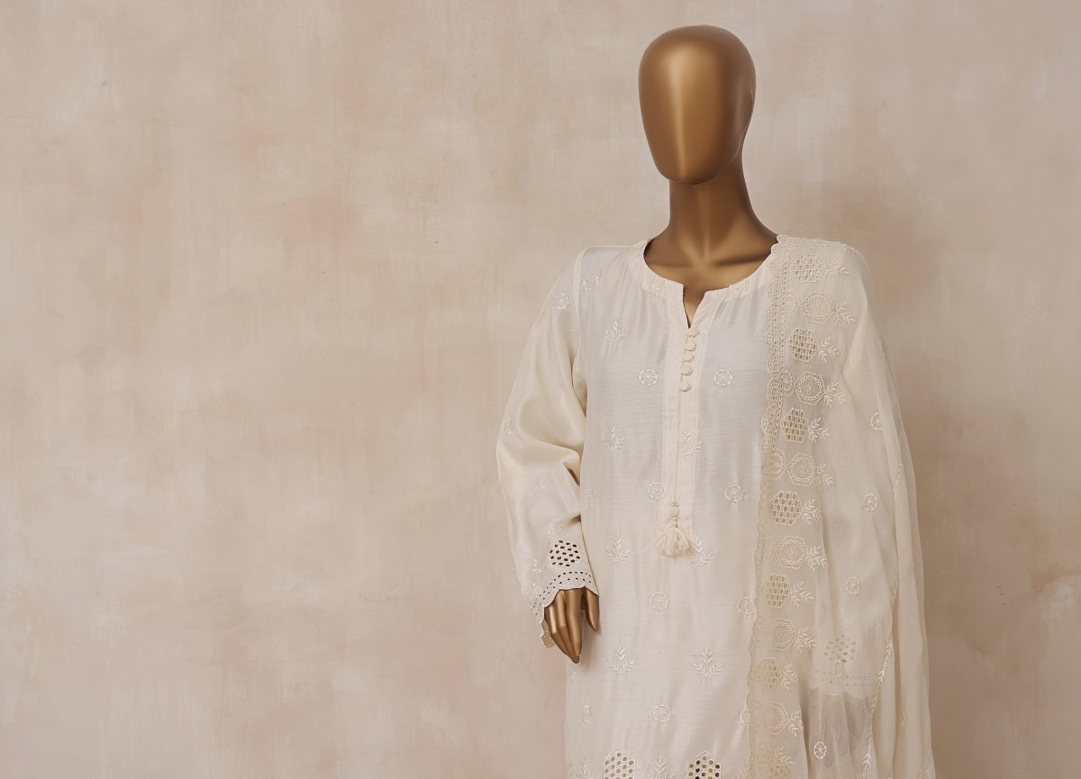Sada Bahar Viscose Chikankari 3 Piece Suit SBA53 - Designer dhaage