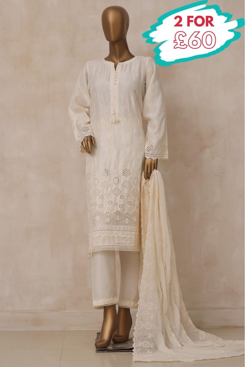 Sada Bahar Viscose Chikankari 3 Piece Suit SBA53 - Designer dhaage