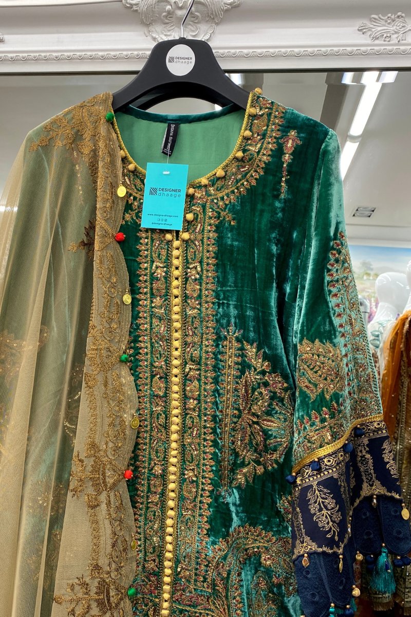 Sana Safinaz Luxury Velvet Suit SAN196-Designer dhaage
