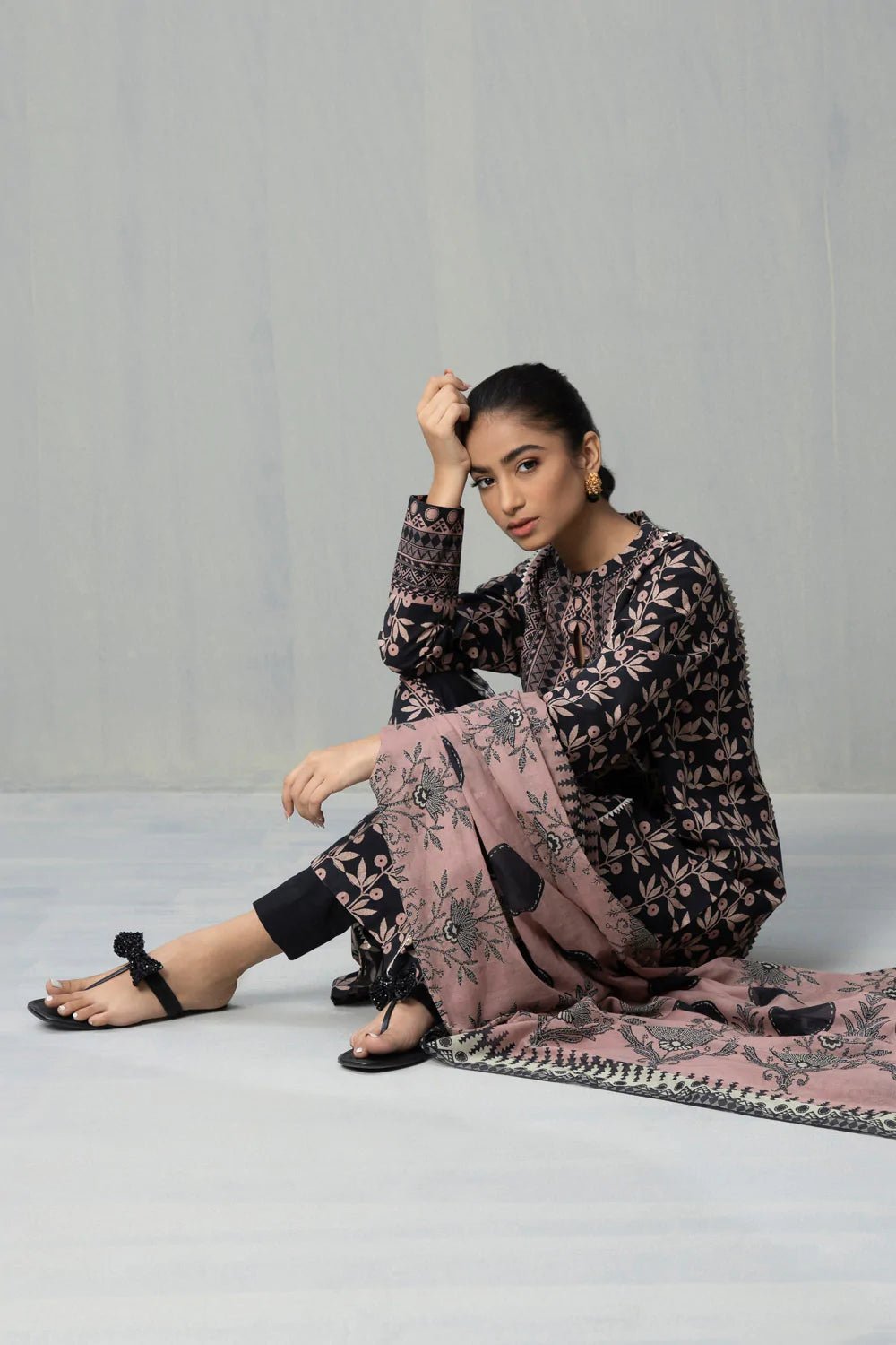 Sapphire Cotton 3 Piece Suit SAP90-Designer dhaage