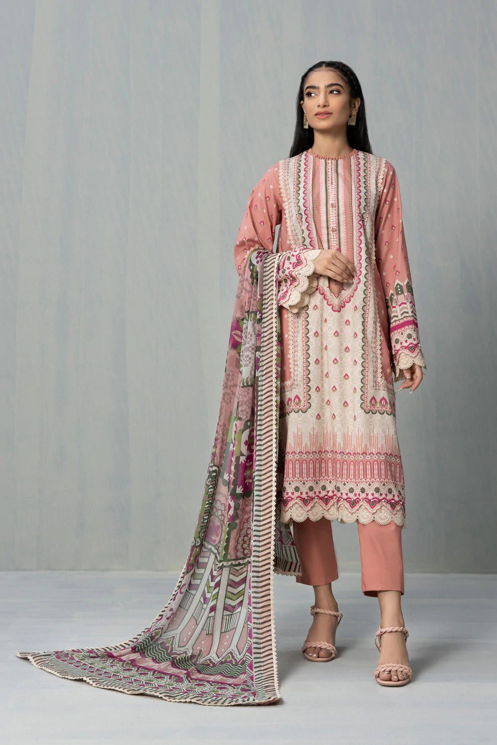 Sapphire Cotton 3 Piece Suit SAP91-Designer dhaage