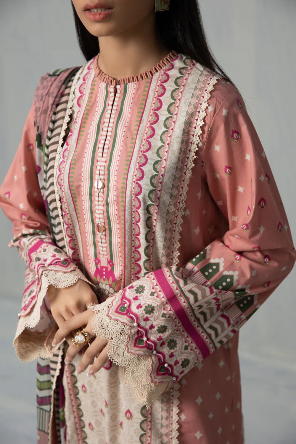 Sapphire Cotton 3 Piece Suit SAP91-Designer dhaage