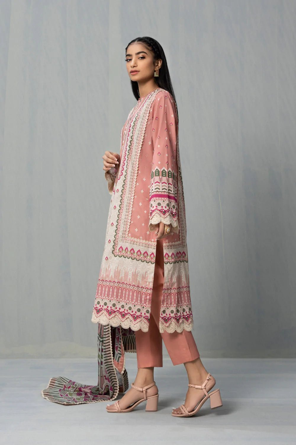 Sapphire Cotton 3 Piece Suit SAP91-Designer dhaage