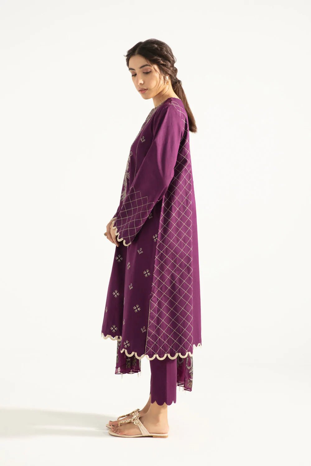 Sapphire Cotton 3 Piece Suit SAP92-Designer dhaage
