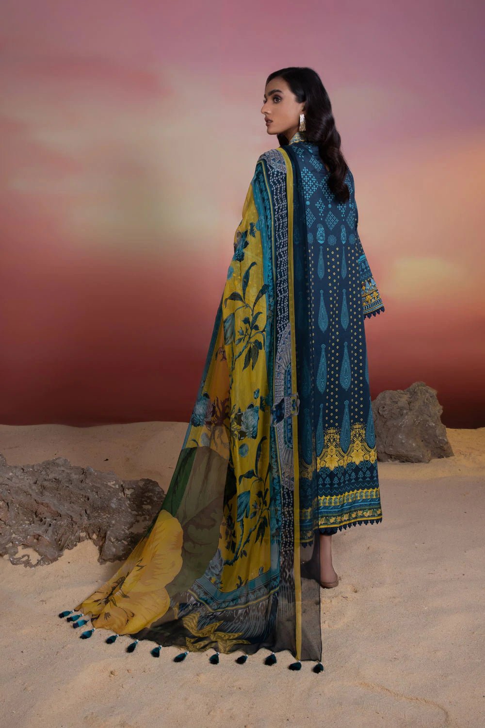 Sapphire Cotton Satin 3 PC Suit SAP37