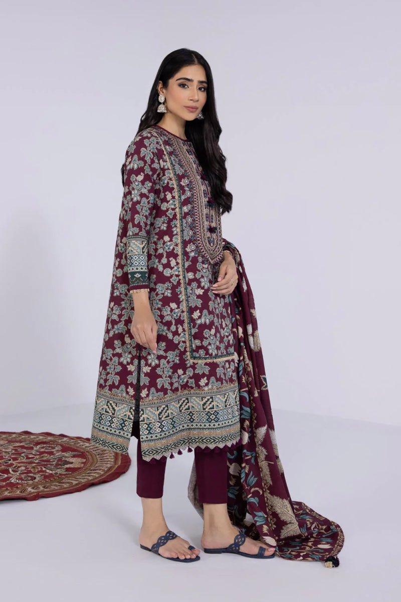 Sapphire Embroidered Khaddar 3 Piece Suit SAP104 - Designer dhaage