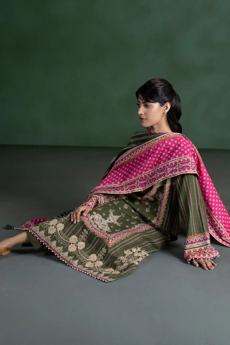 Sapphire Embroidered Khaddar 3 Piece Suit SAP129 - Designer dhaage