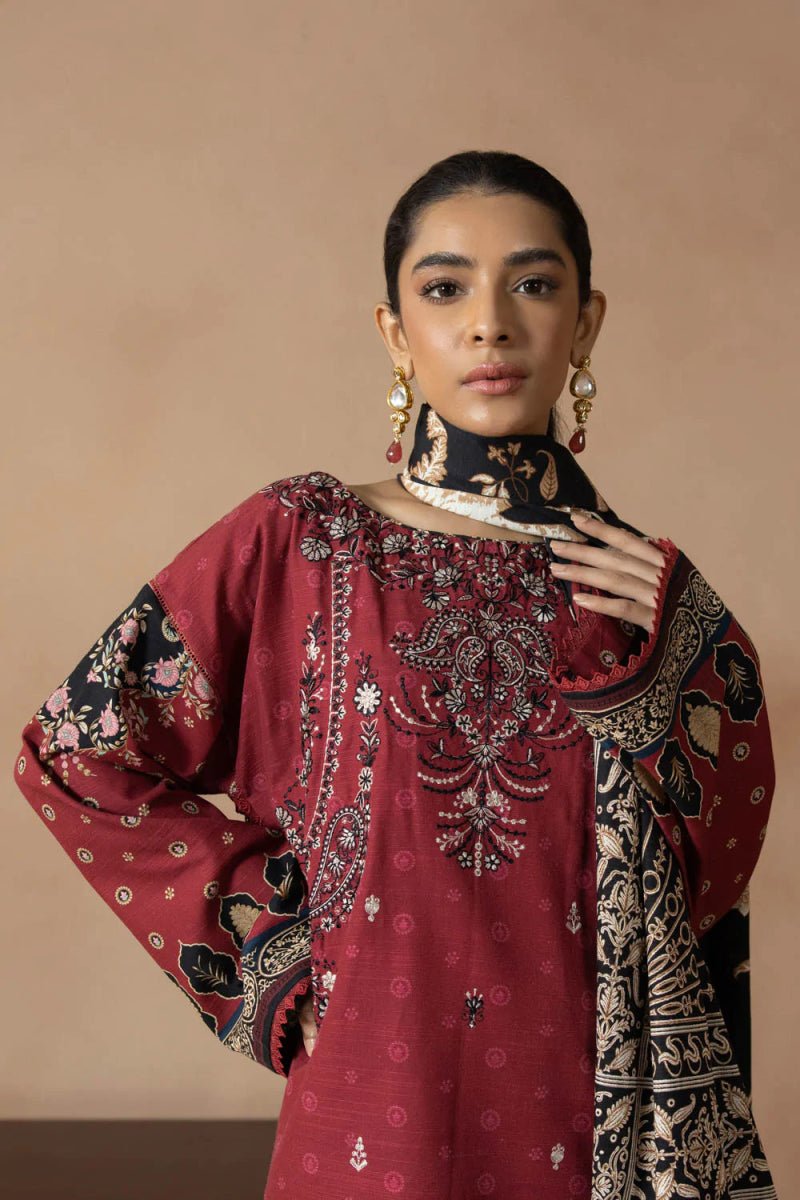 Sapphire Embroidered Khaddar Suit SAP124 - Designer dhaage