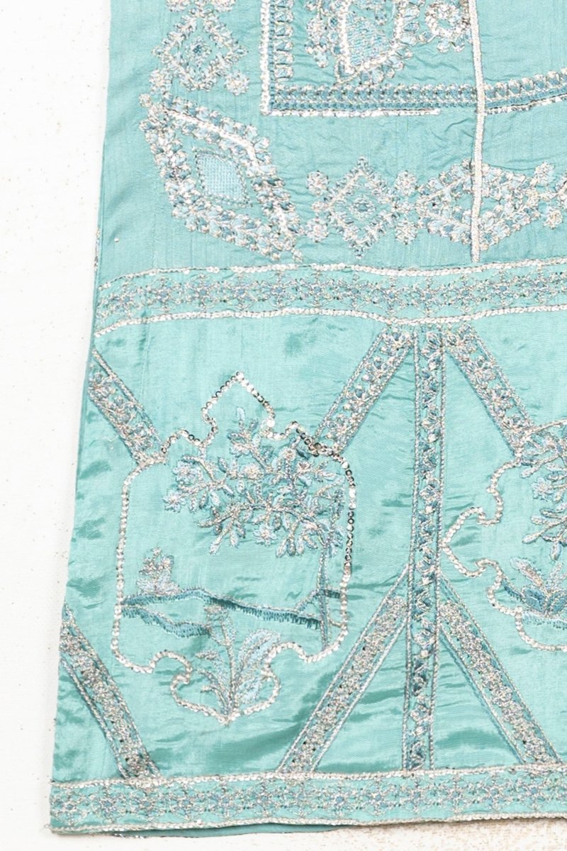 Sapphire Embroidered Raw Silk 3 Piece Suit SAP114 - Designer dhaage