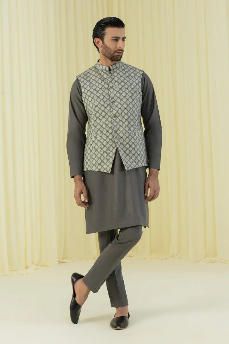 Sapphire Pakistani Mens Waistcoat SAM08-Designer dhaage