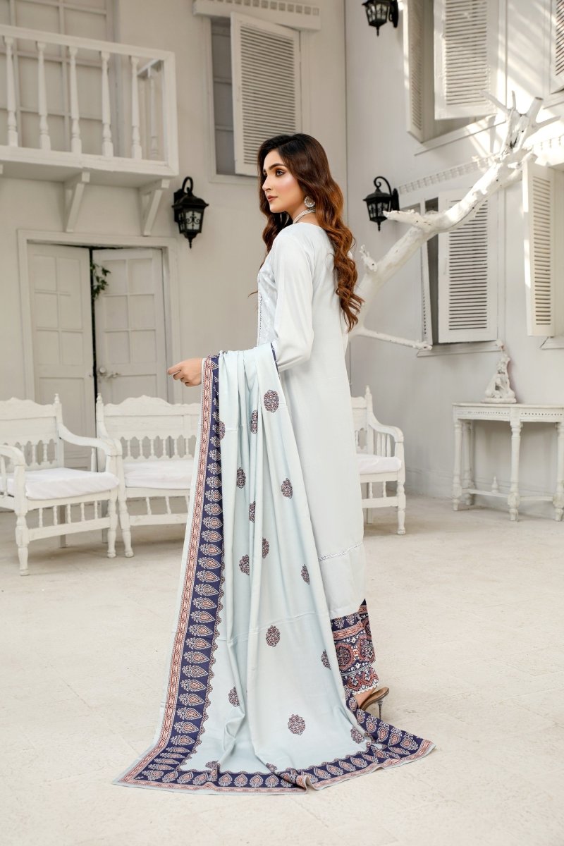 Simrans Ajrak Linen 3 Piece Suit SIM115