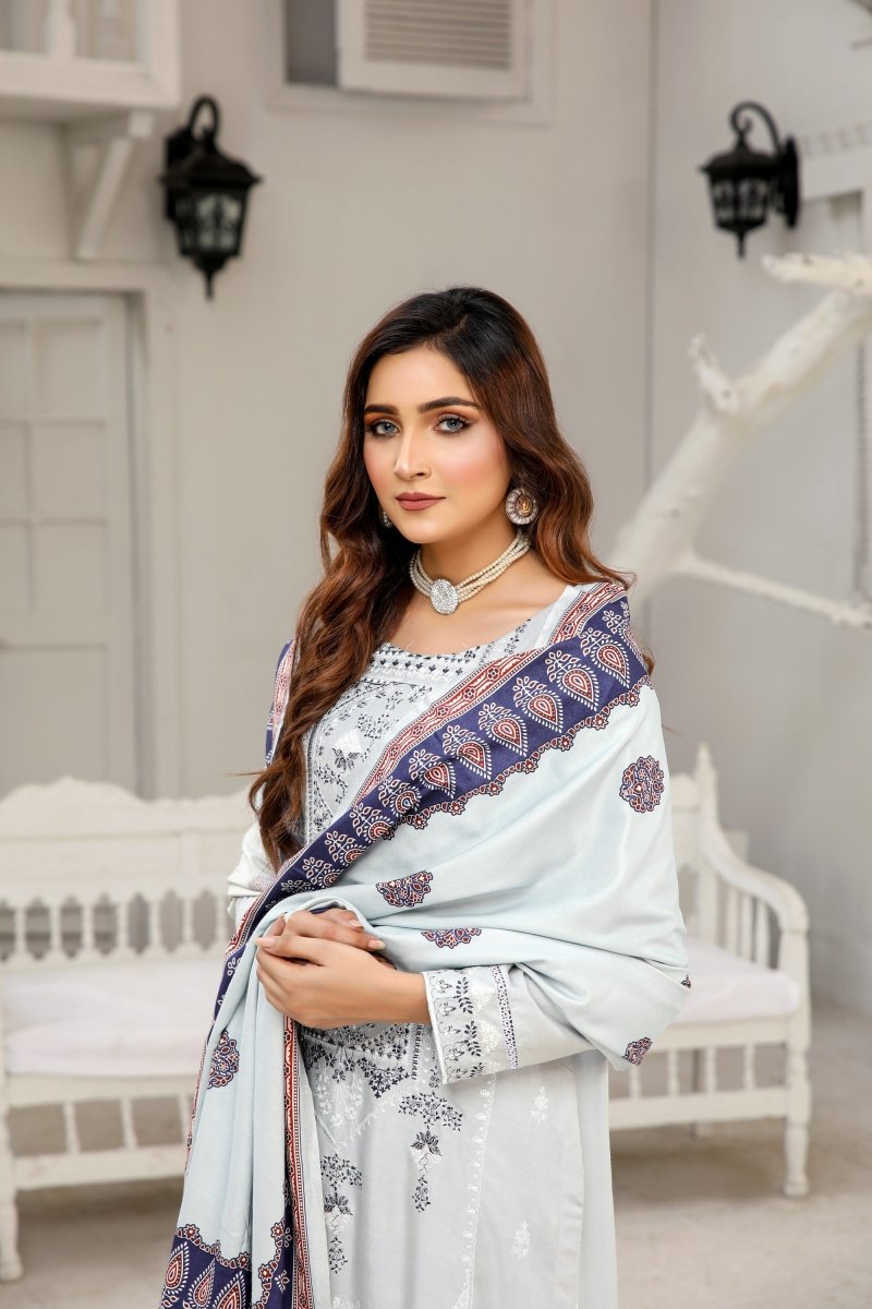 Simrans Ajrak Linen 3 Piece Suit SIM115