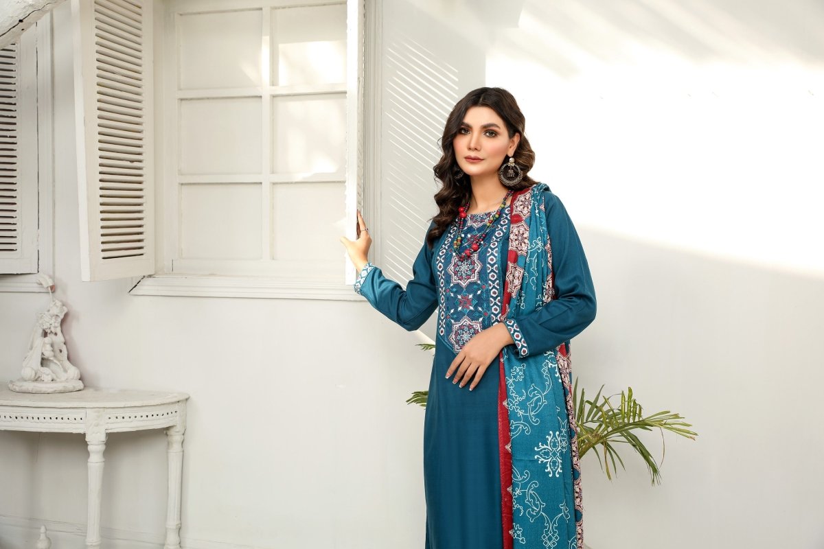 Simrans Ajrak Linen 3 Piece Suit SIM116