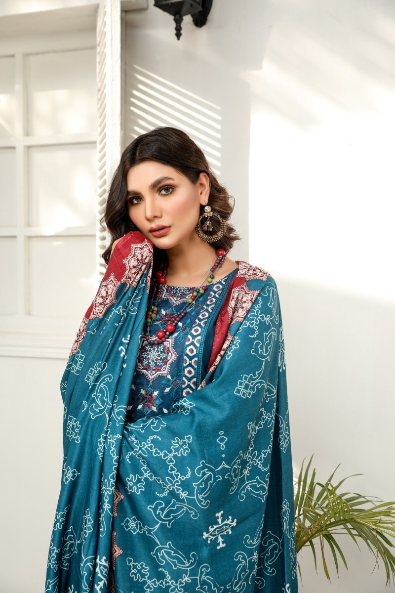 Simrans Ajrak Linen 3 Piece Suit SIM116