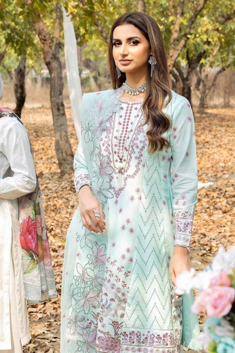 Simrans Festive Lawn Chikankari Sharara Frock SIM150