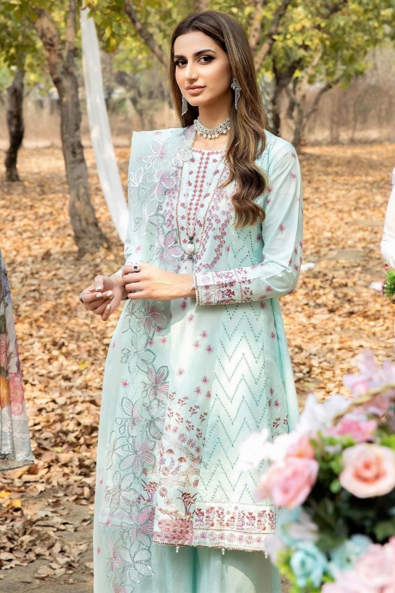 Simrans Festive Lawn Chikankari Sharara Frock SIM150